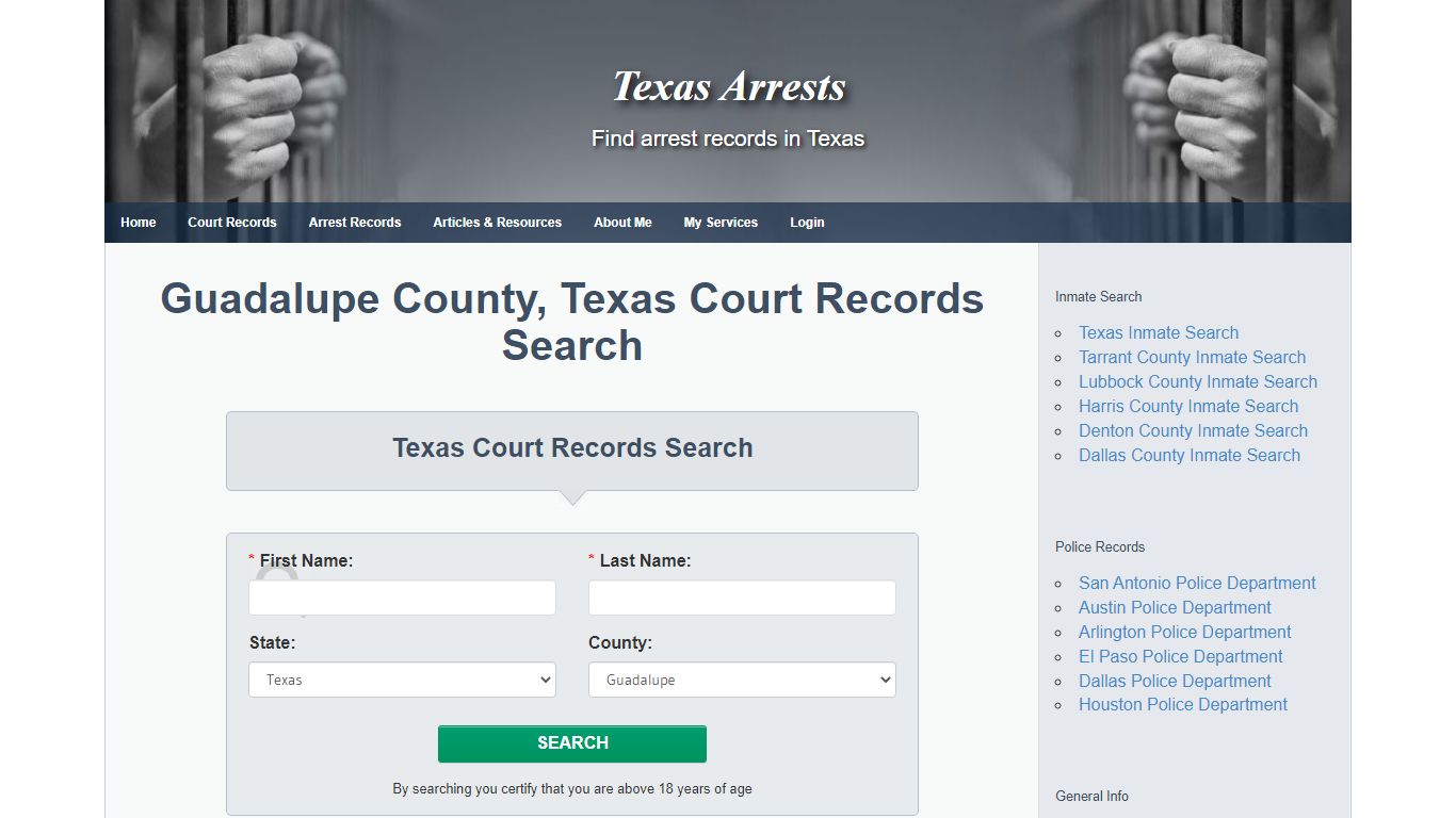 Guadalupe County, Texas Court Records Search - Texas Arrests